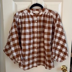 NWT Doen Nutmeg Plaid O’Keeffe Top